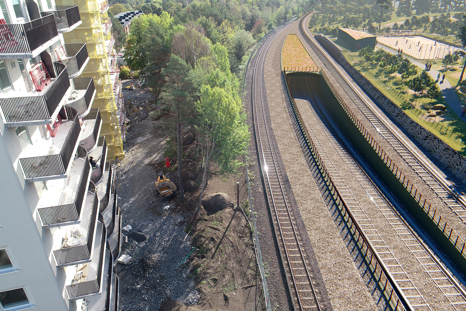 Anslutningsspår och undermarksdepå för utbyggd depå i Högdalen